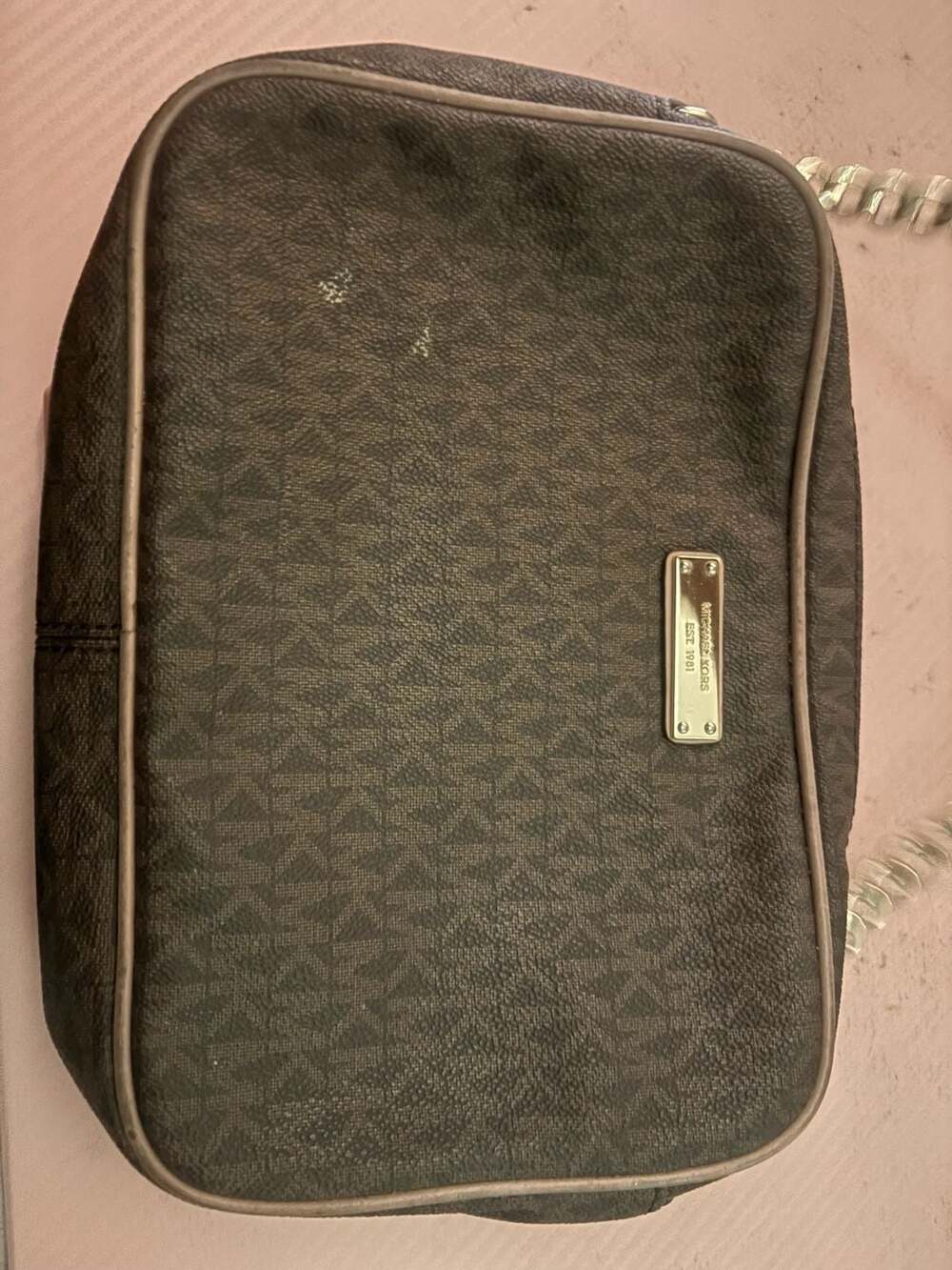 Michael Kors Jet Set Signature Crossbody Bag Brown PVC Monogram